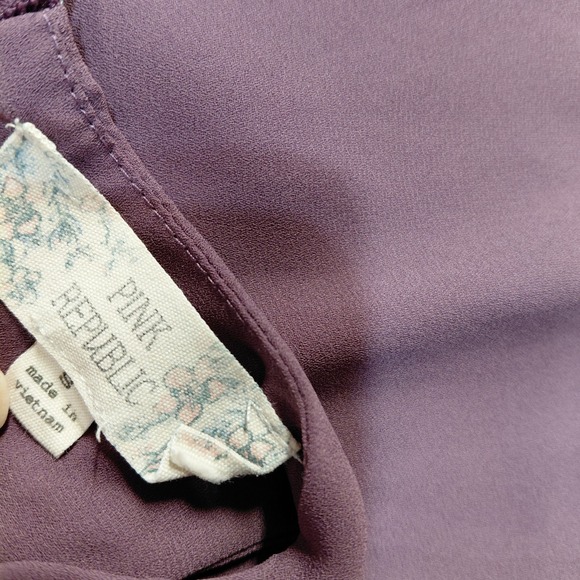 Pink Republic Midi Knee Dress Size SMALL Purple Sundress Sleeveless Zip Lined - Picture 8 of 11